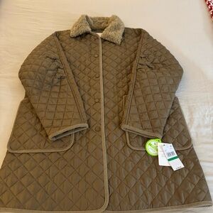 NEW NWT Women's Lucky Brand Quilted Coat X-Large Brown